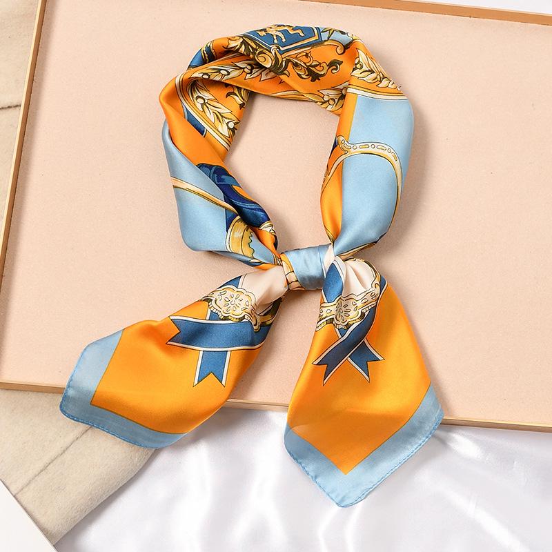 Vysoce kvalitní hedvábný šátek: 70cm Módní dámský čtvercový šátek, Celoroční, Lehký na jaro, podzim, léto, nebo jako stylový doplněk ke košili.