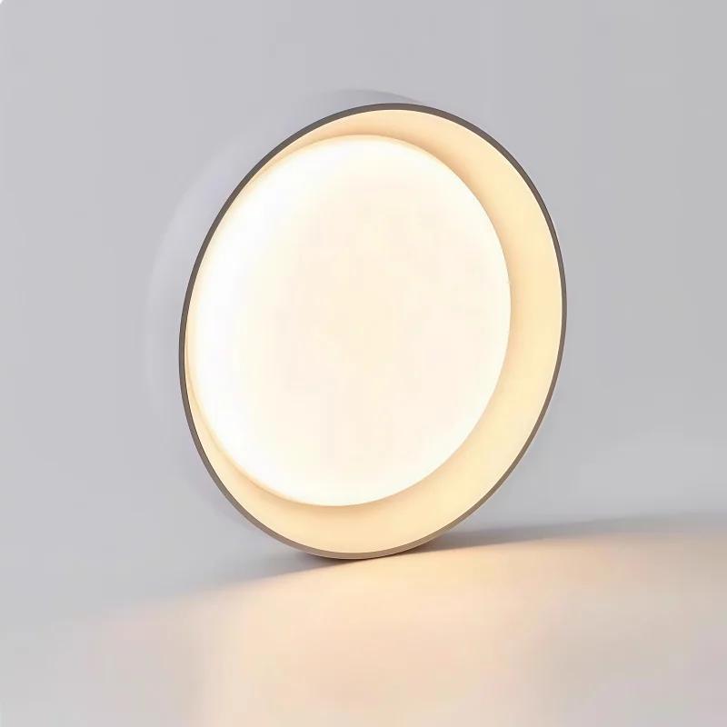 1116 LED Wood Grain Ceiling Round Ceiling Lamp 11cm Ultra-thin Hallway Balcony Lighting Kitchen Three-color Light Changing Lamp