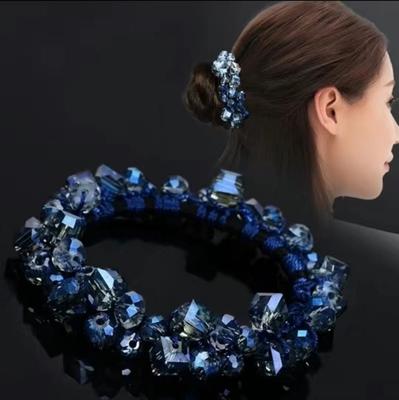 Bracelet Bague Cheveux Perle Cristal Haute Élasticité Chouchous Chignon Queue de Cheval Élastiques Chouchous Femme Chignons Gros Niña