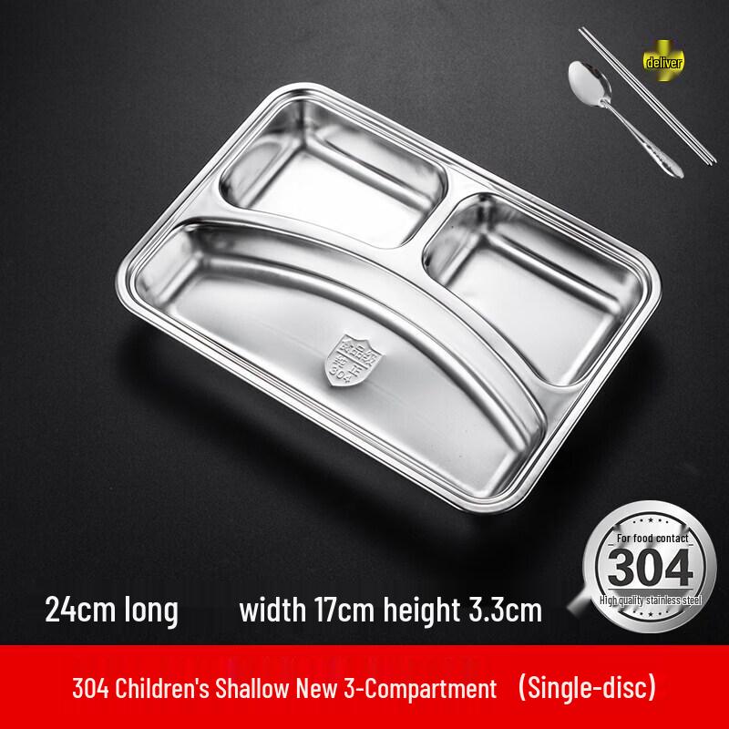 Stainless Steel Compartment Lunch Tray