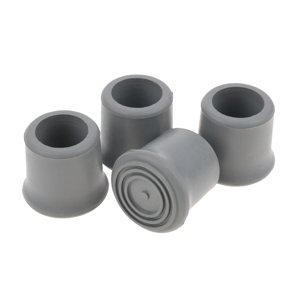 4Pcs Anti- Crutch Walking Aid Foot for Canes Aids, Easy to Install - Gray, 22mm