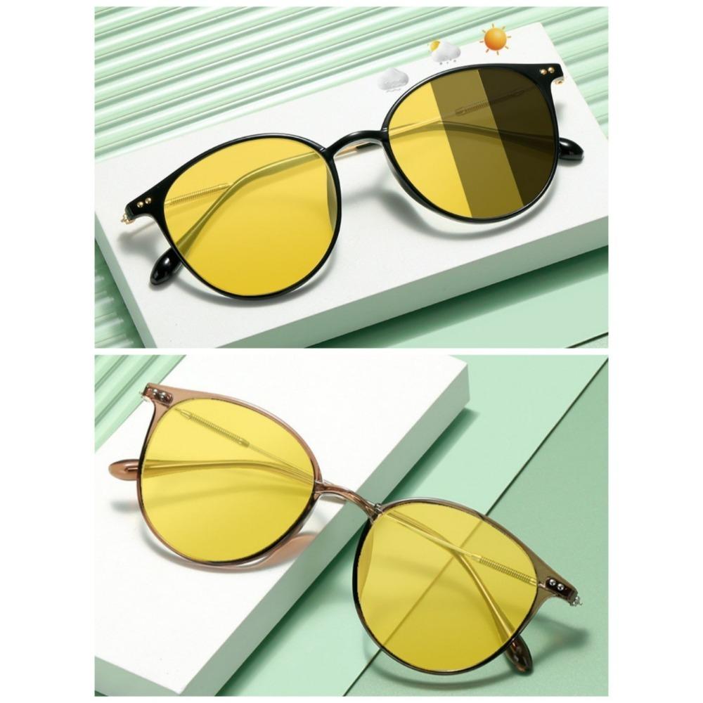 2PCS Ultra light and fashionable women's driving night vision goggles with color changing protective glasses