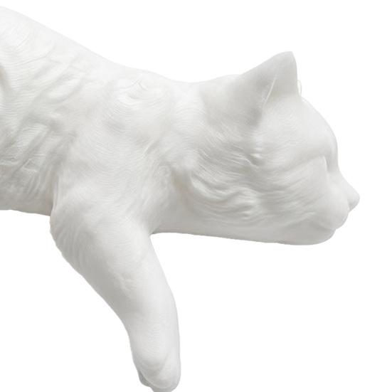 DYS Cute Cat Figurine Computer Monitor Decor, 3D Printed Screen TV Topper, Small Kitten Car Dashboard Ornament for Rearview Mirror, Office Desk