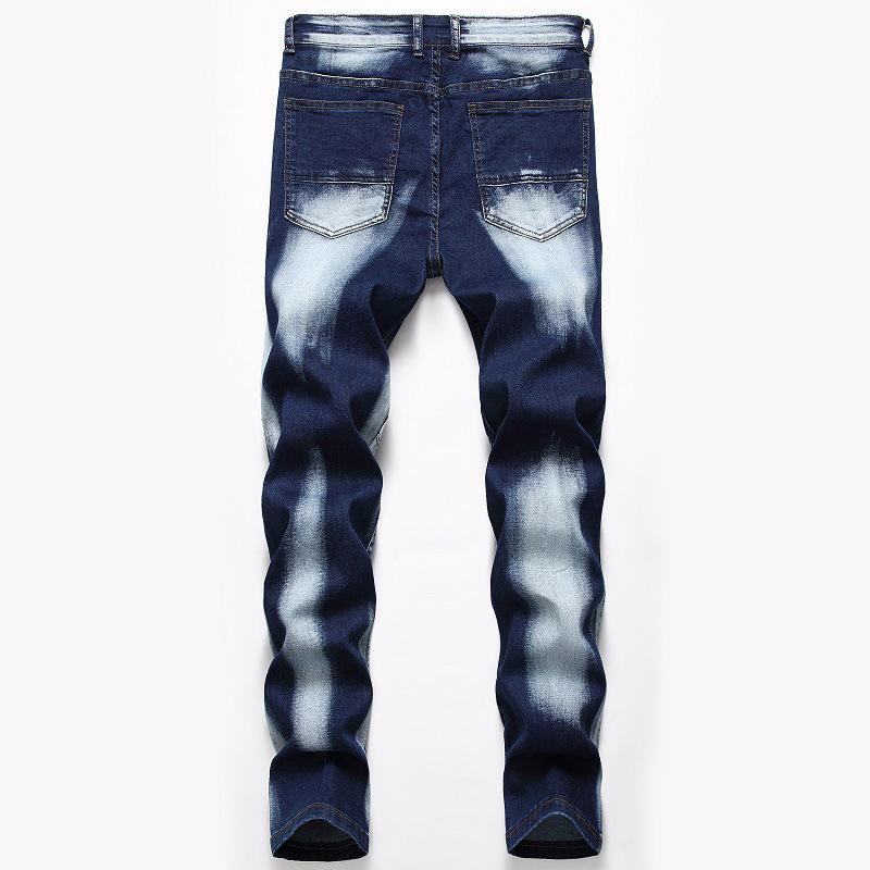 2024 European And American Stretch Jeans Men'S Straight Leg Three Color Washed And Ground White Men'S Pants