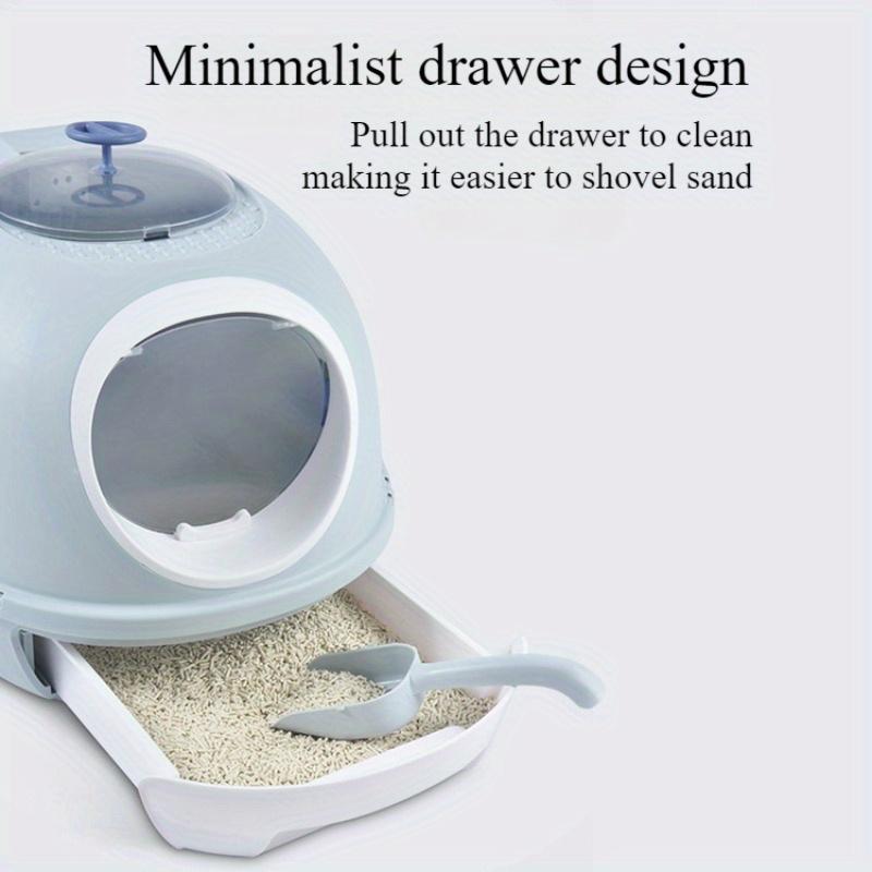 1Pc Cat Litter Basin Fully Enclosed Drawer Top-entry Cat Toilet Cat Basin Shit Deodorant Deodorant Anti-splashing Cat Shit Basin
