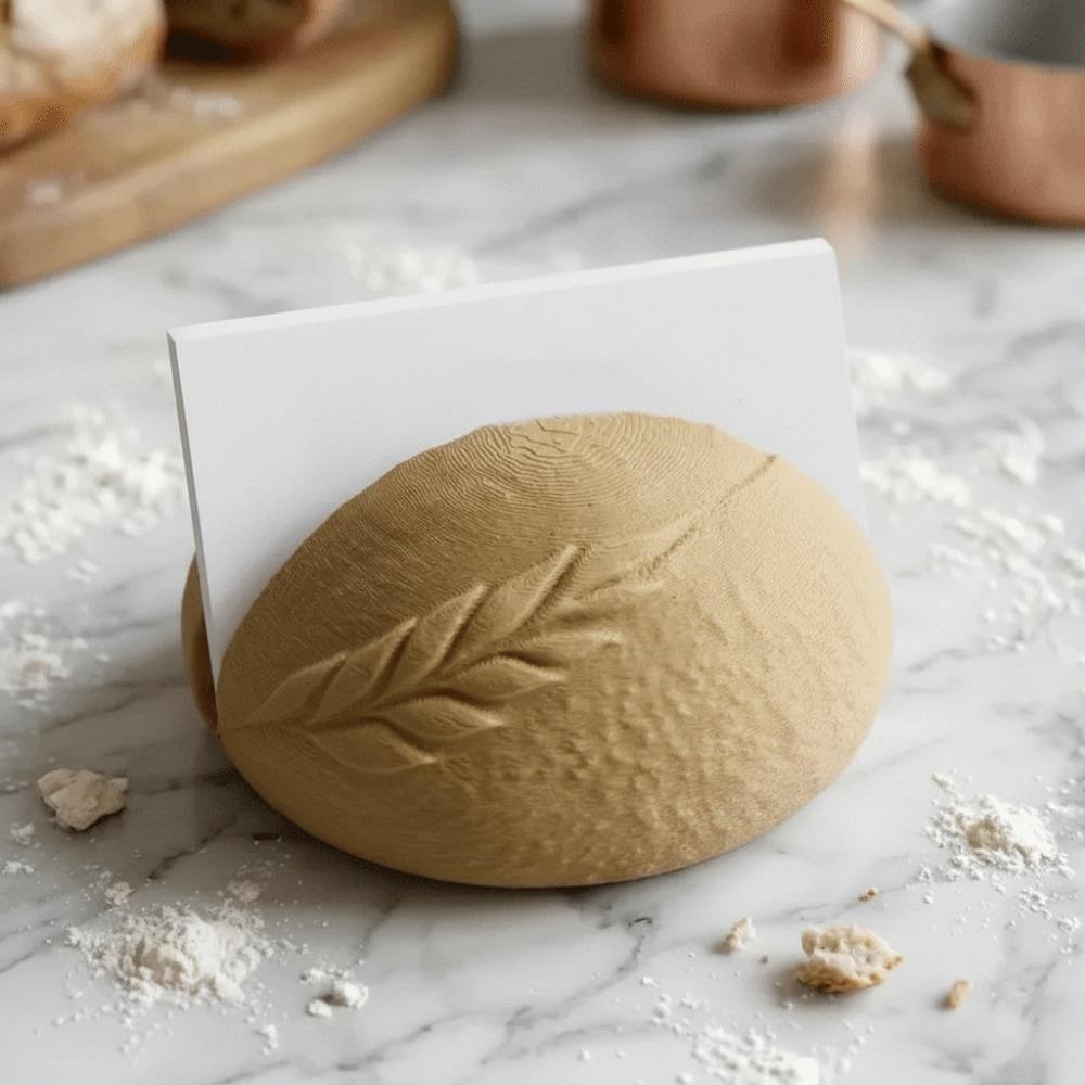 Convenient Business Card Storage File Sourdough Bread Loaf Shape Table Storage Supplies  Office коричневый