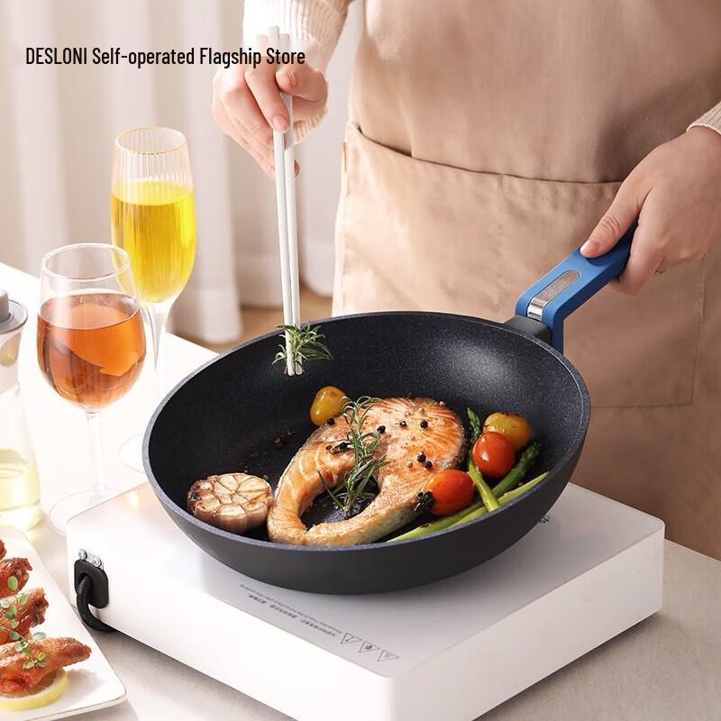 DESLON Blue Shark Maifan Stone 28cm Non-stick Frying Pan