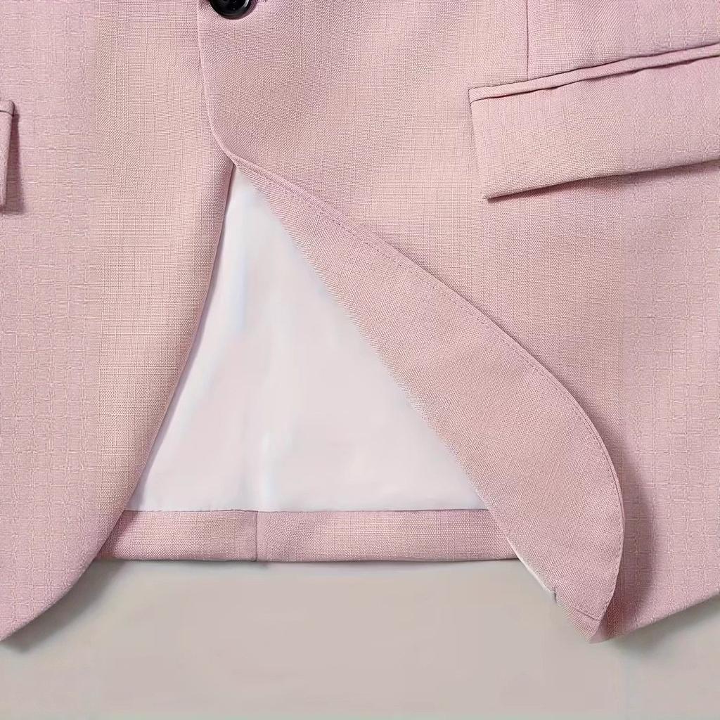 Herbst Neue Herren Einfarbig Slim Fit Anzugjacke mit Brustattrappe und Innenfutter