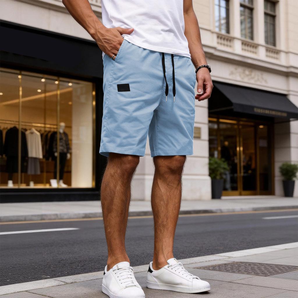 Mens Casual Drawstring Waist Shorts Relaxed Fit Lightweight Shorts with Pockets for Everyday Wear and Outdoor Activities