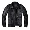 Chinese Size Black Real Cowhide M65 Hunting Leather Jacket Men Genuine Leather Coat Winter Pockets Jackets