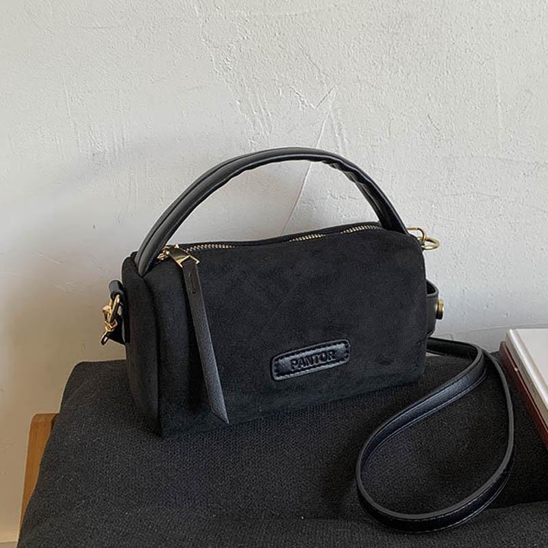 Simple Faux Suede Small Handbag for Women New Fashi Nubuck Leather One Shoulder Bags Autumn Winter Versatile Crossbody Bag