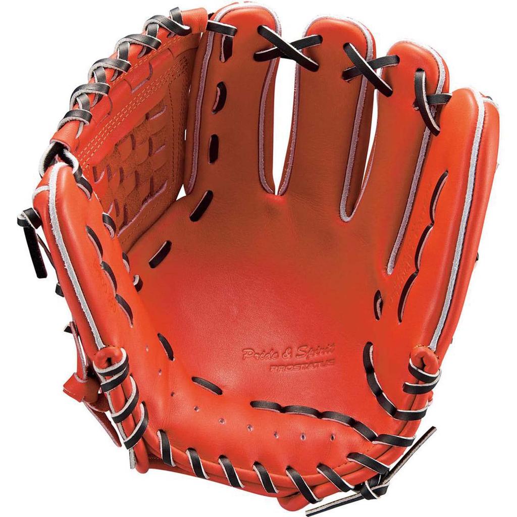 ZETT Pro Status Baseball Glove for Second and Deep Size Includes Glove Made in BPROG560 Shortstop, Right-Handed Throw, Orange/Black (5819), 4, Bag,