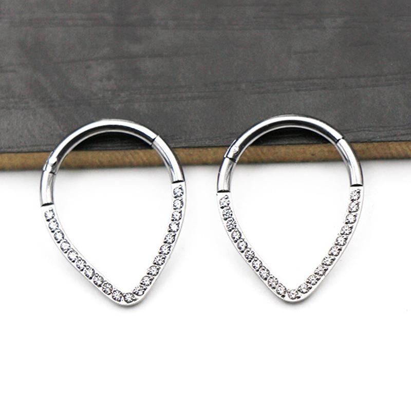 1 Stück G23 Titan Creolen CZ Herz Septum Helix Piercing Nasenringe Tragus Knorpel Klappsegment Ohrringe Durchbohrte Schmuckstück Geschenk
