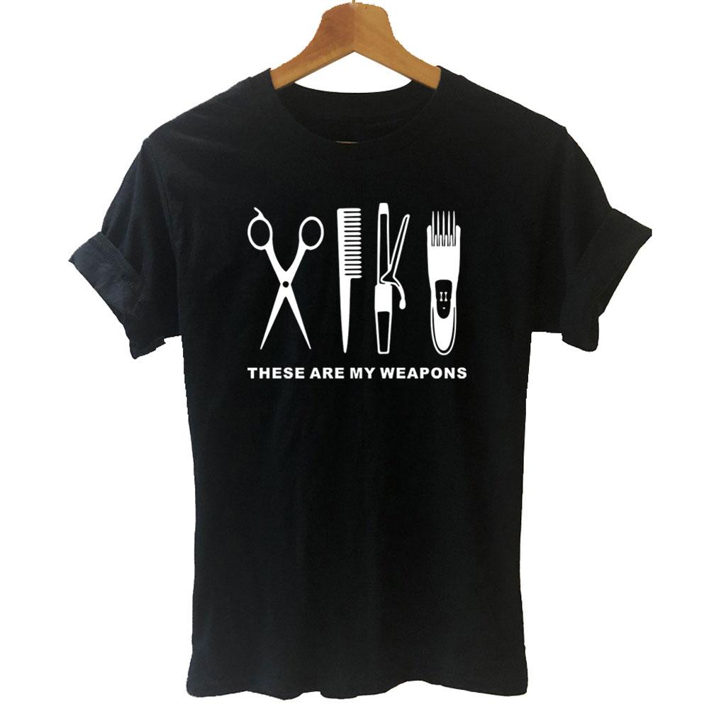 Funny Barber Weapon Scissors T Shirt Hairdresser Barber Hair Stylist Definition Hip Hop Harajuku T-shirt Women Clothing