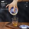 Dehua Blue and White Porcelain Ceramic Gaiwan Household Kung Fu Three Talents Single Serving Bowl Tea Cup Manufactu