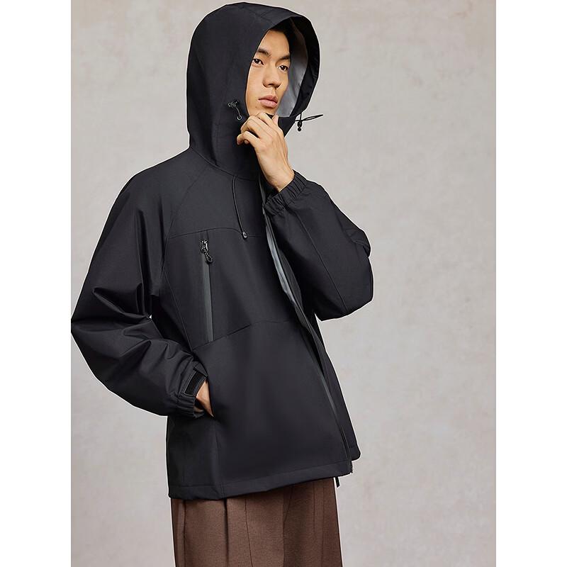 GXG Men's Black Hooded Outdoor Commuter Sport Jacket