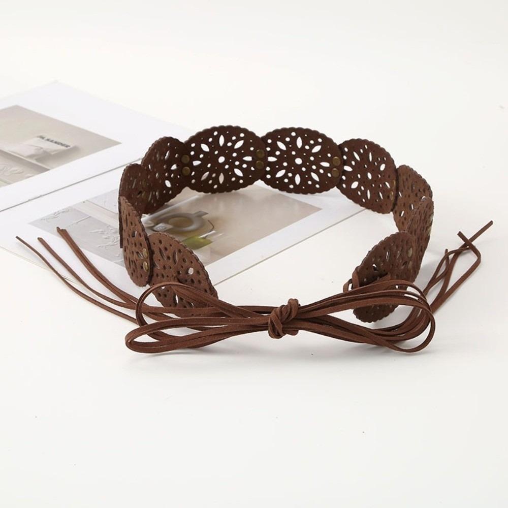 Retro Wide Belt Ethnic Style Bohemian Belt Elegant Waist Belt for Women