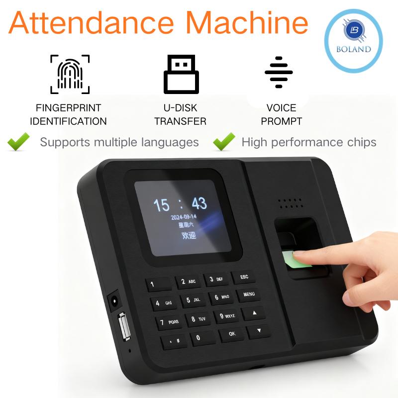 Fingerprint Login Administrative Financial Equipment Commute Recorder for Office Attendance Employee Checker Watch