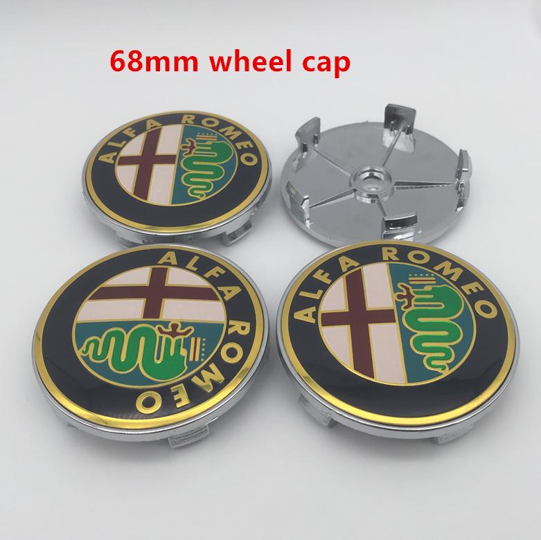 4 stuks 56mm 60mm 68mm Voor Alfa Romeo 147 156 159 Auto embleem Wielnaaf Centerkap Badgehoezen sticker Decals Styling