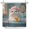 Cute Animals Pets Bathroom Shower Curtains Cat Dog Panda Giraffe Bathroom Decor Waterproof Curtain With Hooks Polyester Curtain