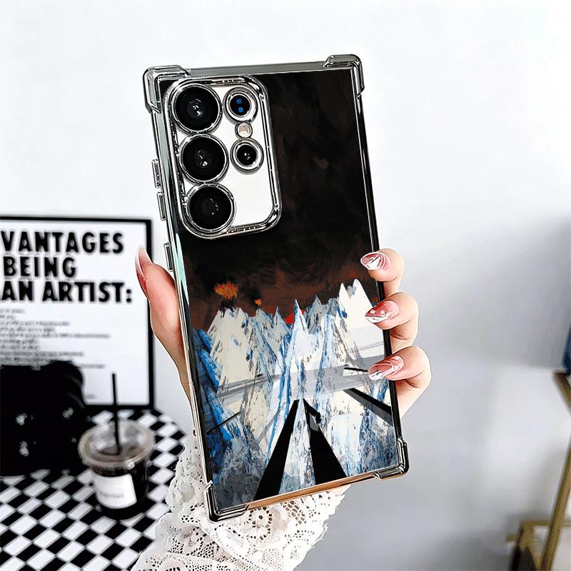 R-Radiohead Bnad Plating Phone Case For Samsung Galaxy S24 S25 FE S26 Edge S23 Ultra S22 S21 Plus S20 Anti-Fall Airabag Cover