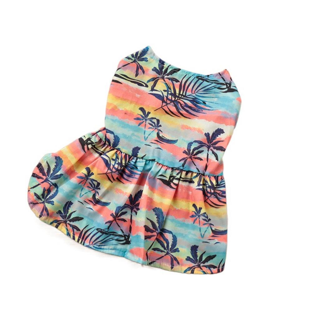 

Hawaii Style Pet Shirt Coconut Tree Printed Cat Short Sleeve Shirt Summer Dog Shirt Cats S-Style D
