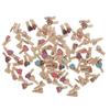 100x Heart Wood Clips Photo Paper Pegs Scrapbooking Embellishments 35mm