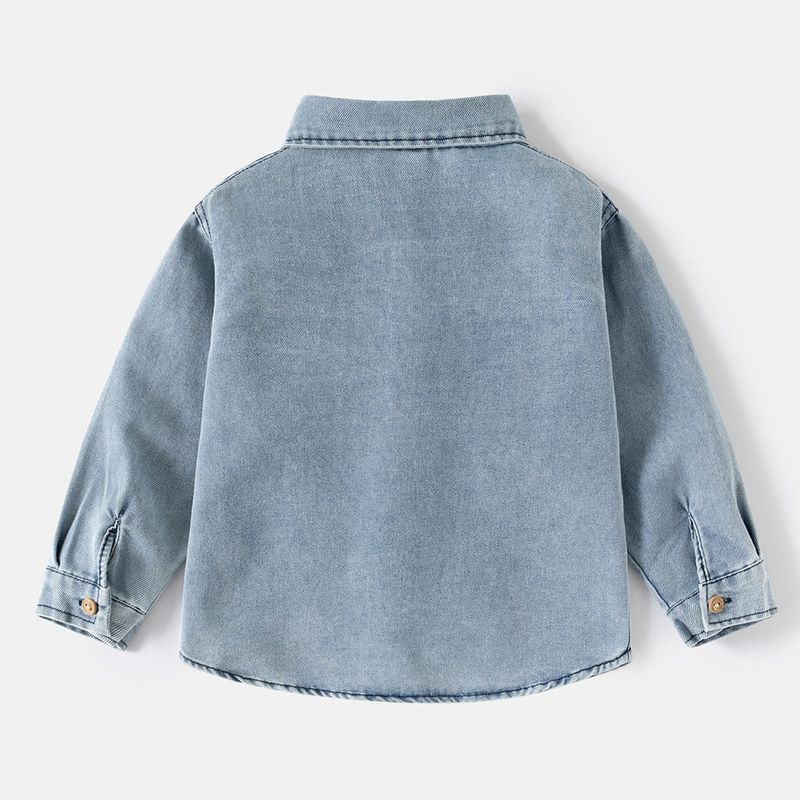 and Autumn Children's Clothing Boys' Long-Sleeved Shirt Jacket Small and Medium-Sized Children's Dachshund Lapel Cardigan Top Long-Sleeved Shirt