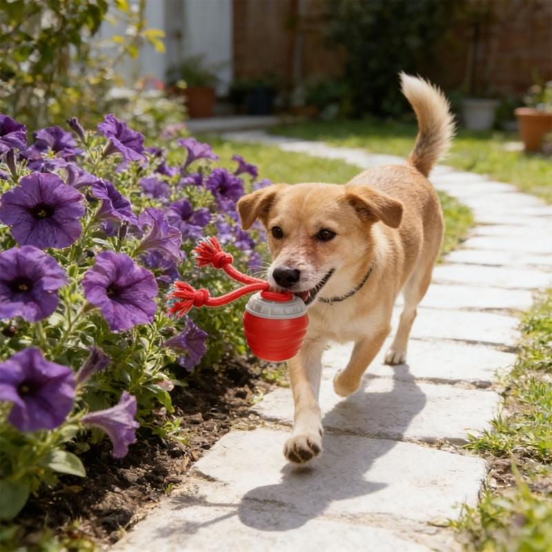 Rechargeable Canine Entertainment Toy Variable Rolled Speed and Sound Effect to Relieve Boredom and Anxiety