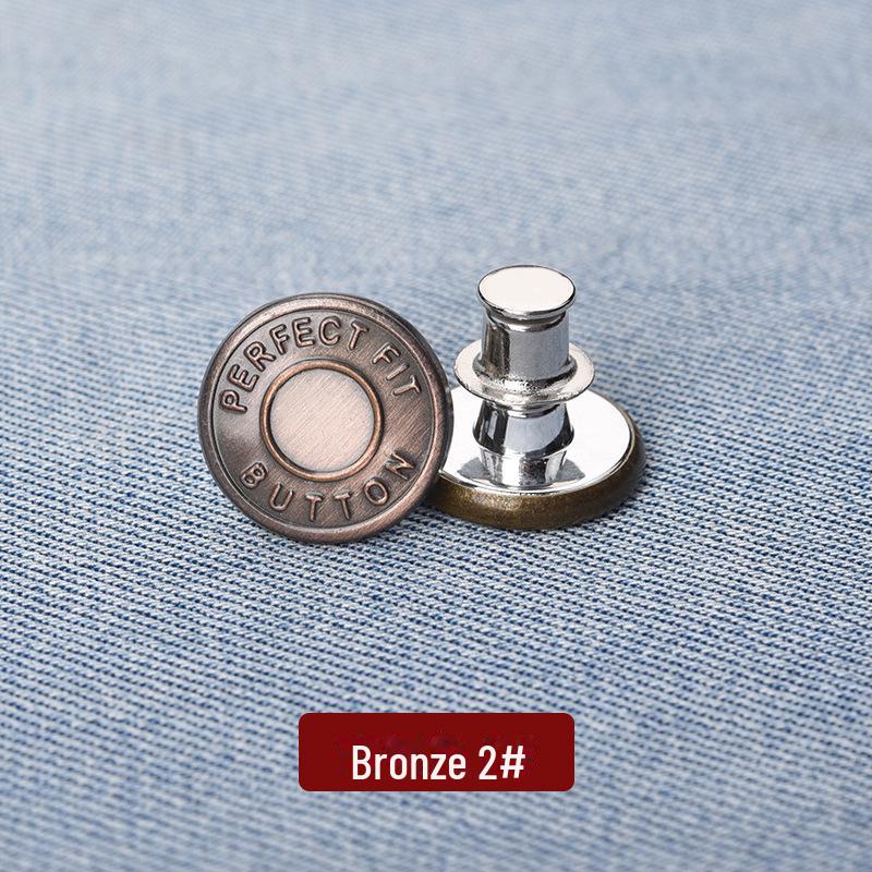 Adjustable Waist Jeans with No Nails, Detachable Waistband, and Tighten Buttons