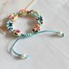 Handmade Bohemian Bracelet with Natural Shell Beads and Waxed Cord