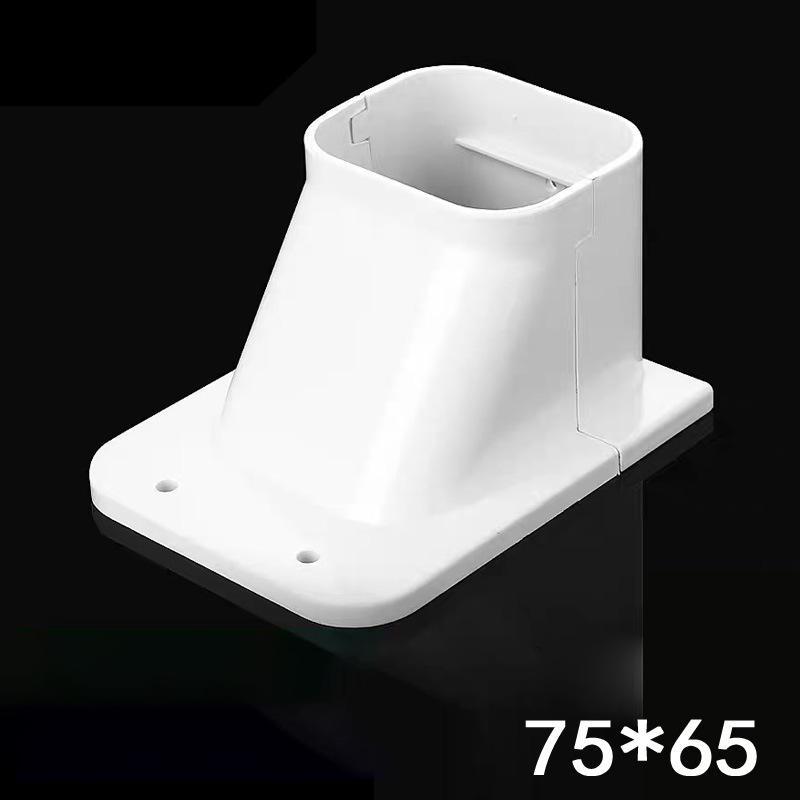75*65Mm Air Cond Lineset Cover System Pvc White Coupling End Cap Cover Flat Elbow Easy To Install Wall Entry Mouth Air Cond Pipe