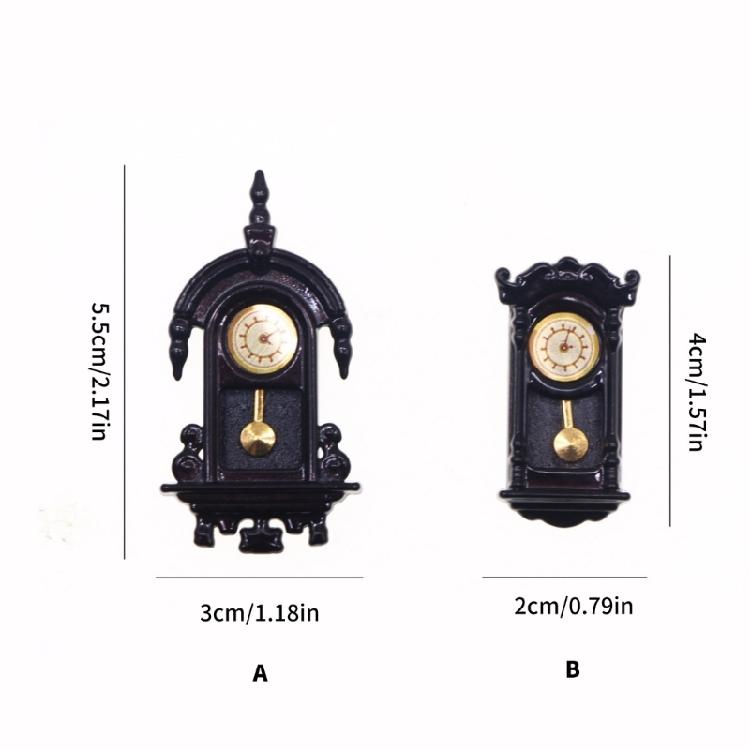 Hand Made Mini Metal Clock Vintage Copy With Functional Adjustable Hands For Doll house Furniture Decoration