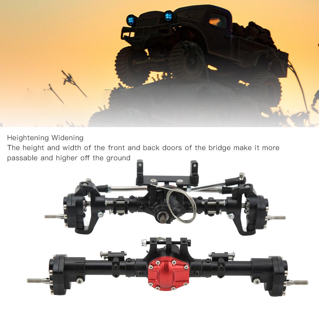 RC Axle Kit Front Rear CNC Differential Locking Axles Set for SCX10 I II III 90046 90047 1Celsius10 RC Car