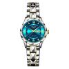 Women'S Fashion Rhombus Double Calendar Luminous Waterproof Quartz Watch Solid Belt