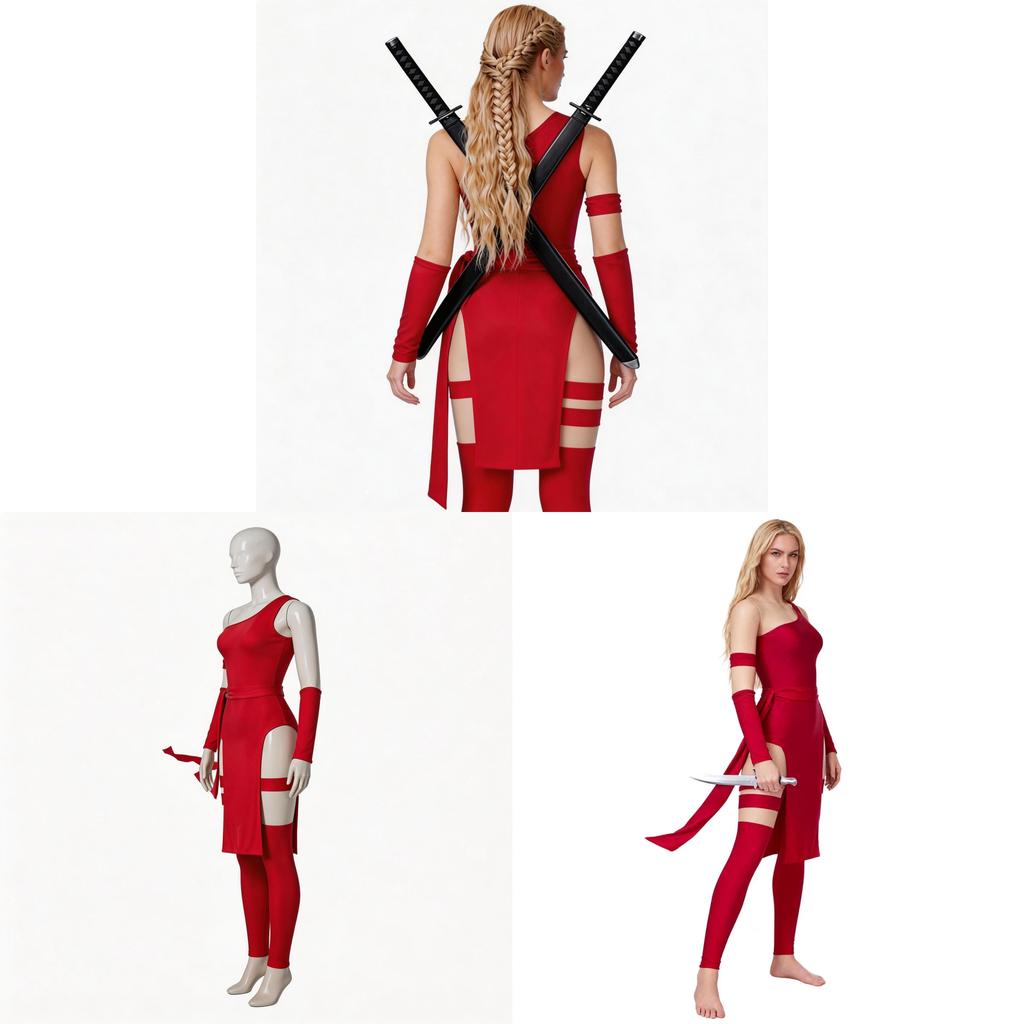 Antihero Assassin Elektra Cosplay Costume With Spandex Fabric For Halloween And Anime Events