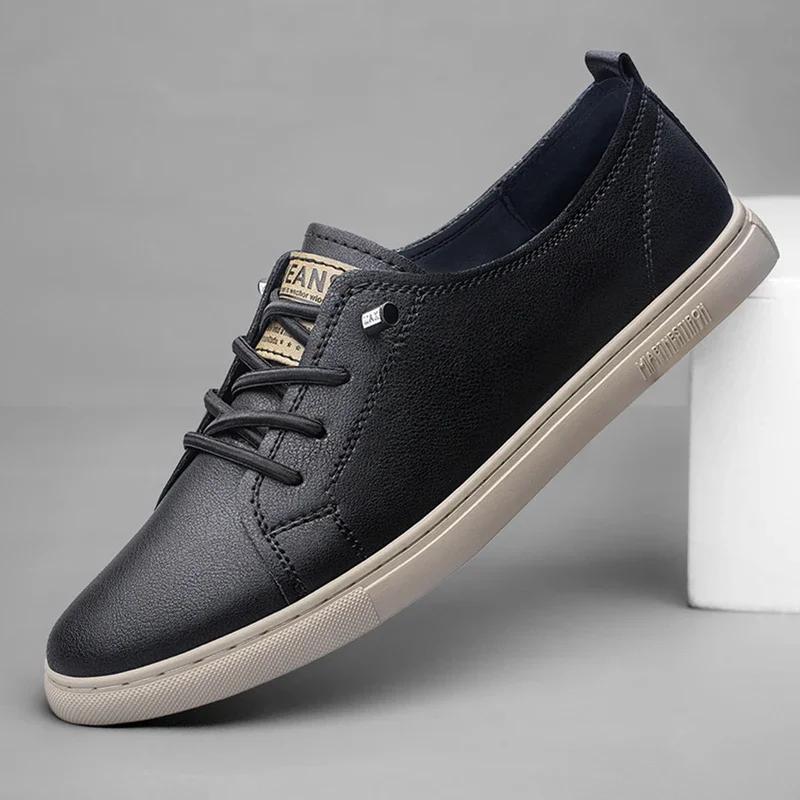 Fashion 2025 New Genuine Leather Thick-soled Walking Shoes Outdoor Antiskid Versatile Oxford Shoes Autumn Casual Leather Board Shoes