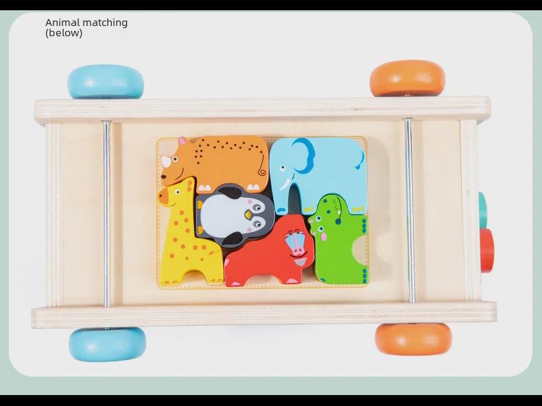 Kids' Educational Farm Orchard Toy Car with Building Blocks and Pull Carrot Puzzle