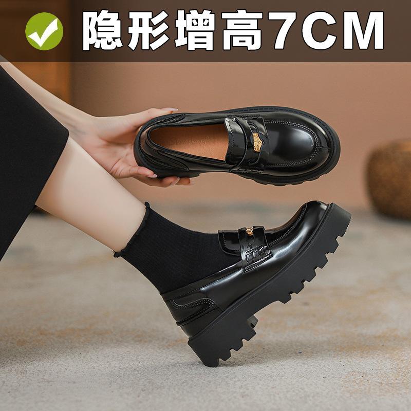 

Женские зимние туфли на толстой подошве и толстом каблуке, офисные маленькие кожаные туфли на мягкой подошве 39 чёрный