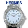 Used Hermes Clipper CL4.210 D Buckle White Ladies Watch Brand
