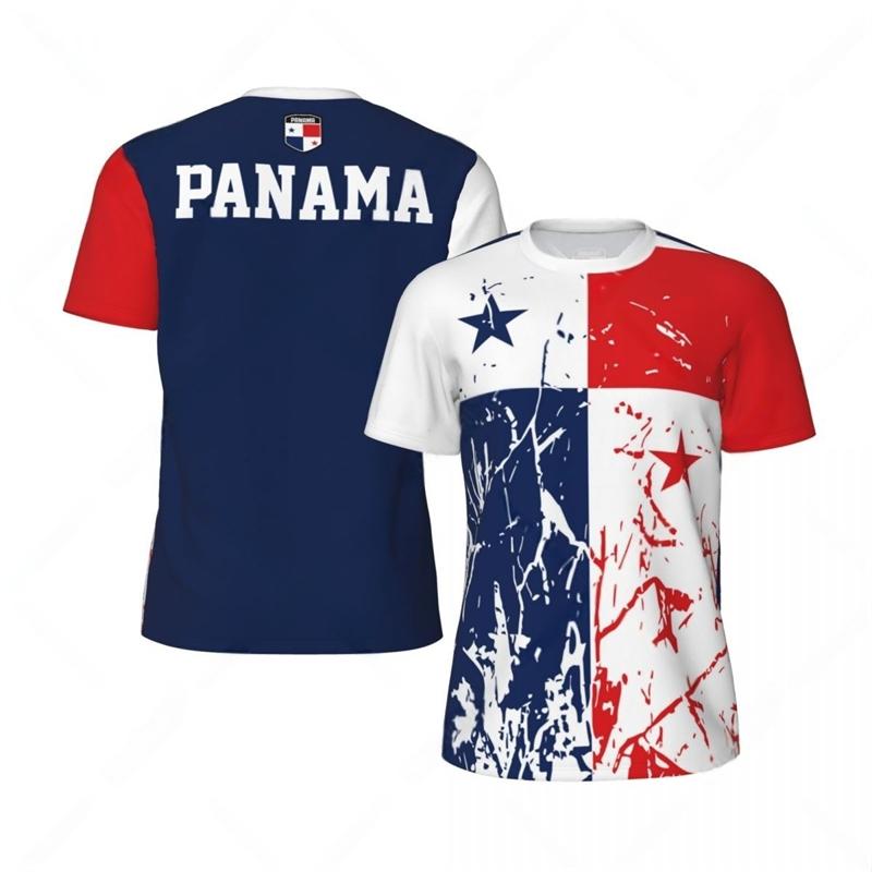

Fashion Panama Flag Graphic Football T Shirts Summer Trend 3D National Emblem Printed T-shirts Loose Breathable Sports Tees 6XL