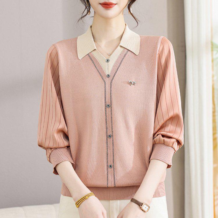 Stylish Casual Knitwear for Middle-Aged Women - Loose Two-Piece Design