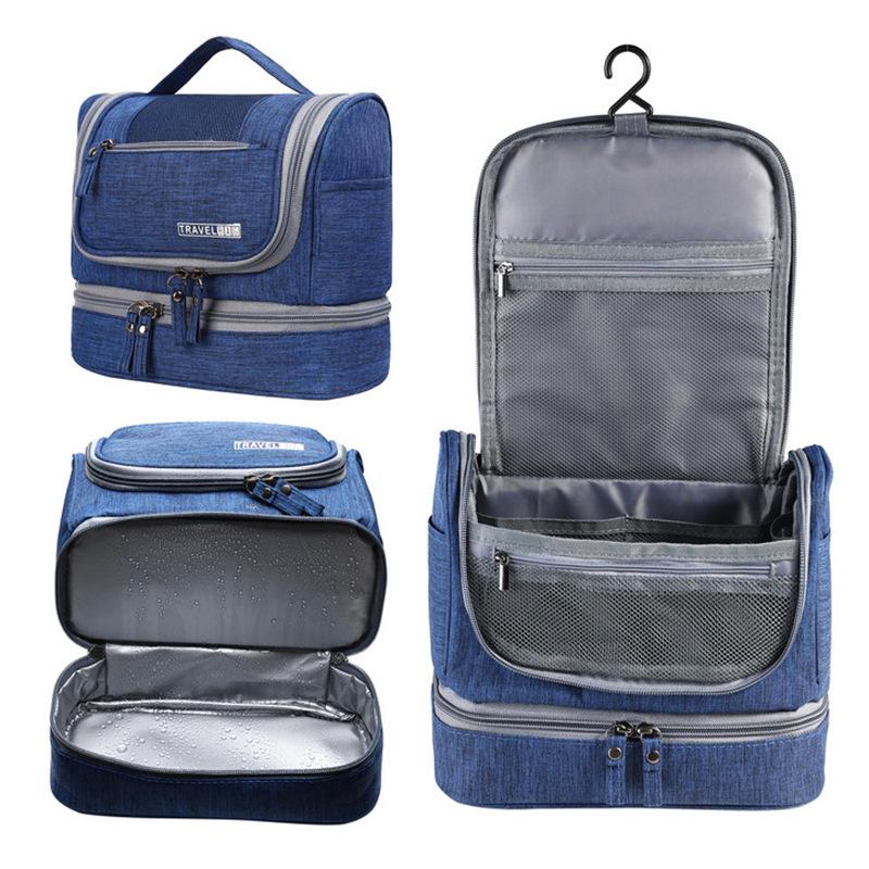 Multifunctional Travel Makeup & Toiletry Bag with Dry/Wet Separation, Large Capacity, and Portable Hanging Design