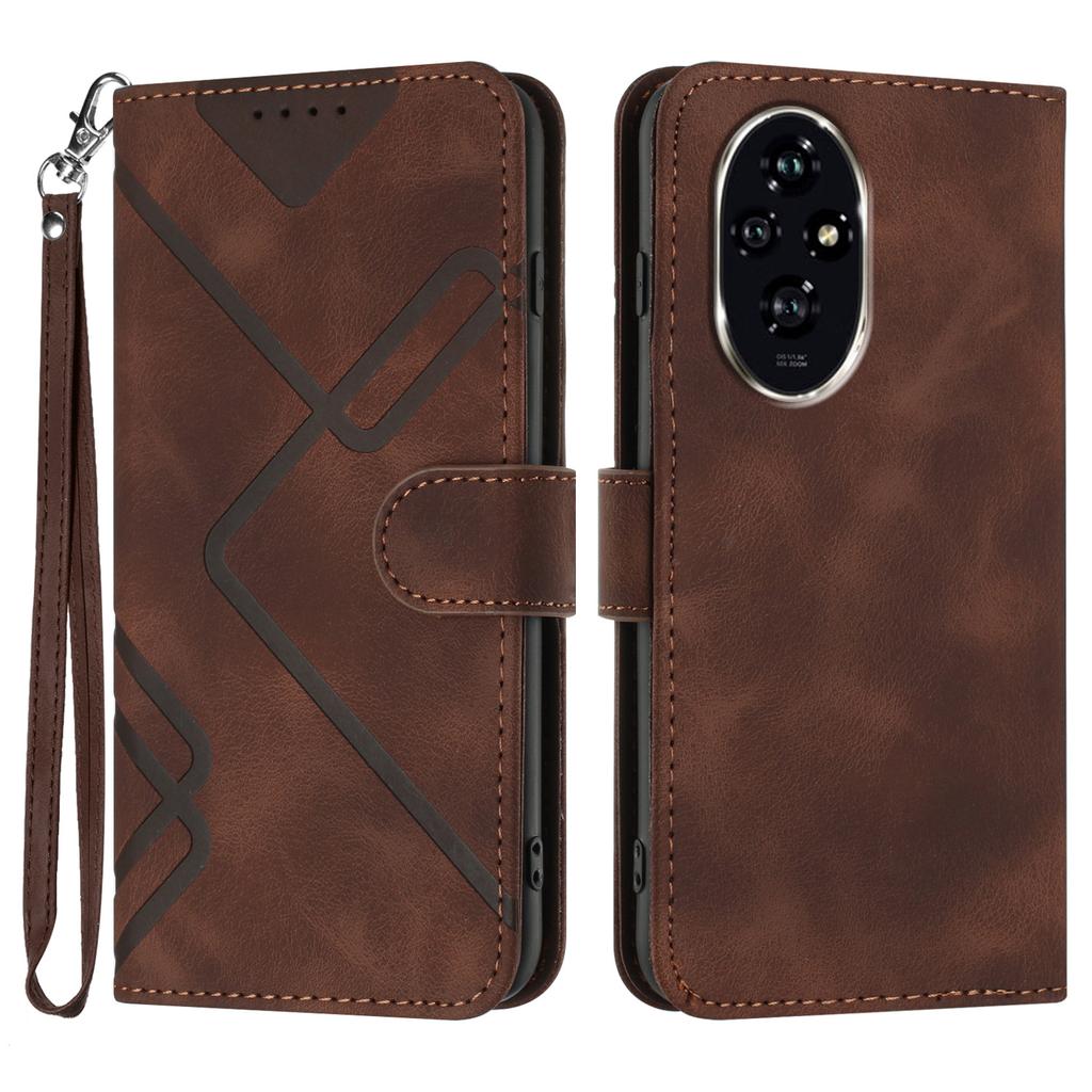 YX0040 For Honor 200 Pro 5G Wallet Case Geometry Imprinted Leather Phone Cover
