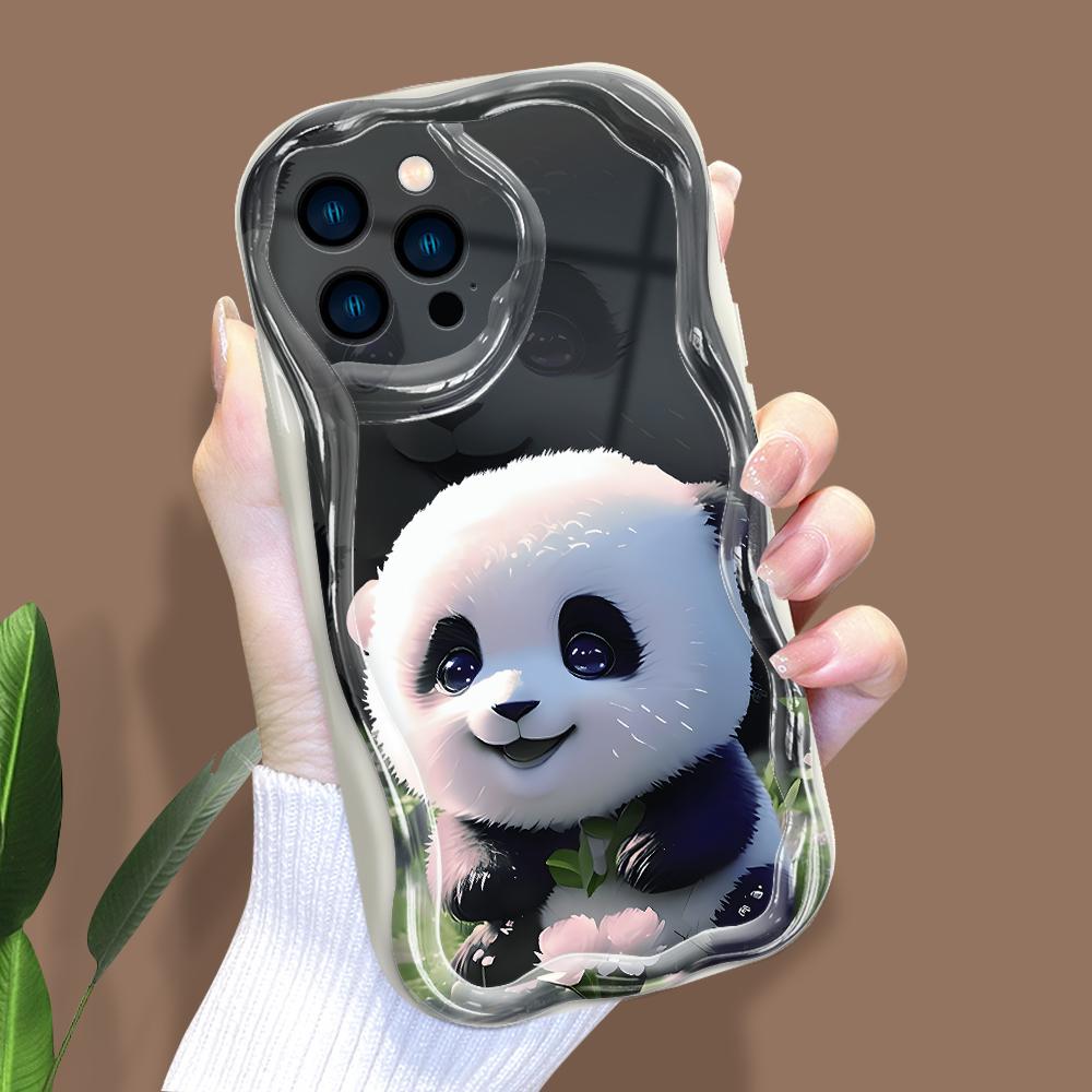 Cartoon Pattern Cream Texture Casing Wavy Edge Soft Silicone Cover Phone Case for IPhone Samsung Huawei Honor Xiaomi Redmi Infinix Tecno