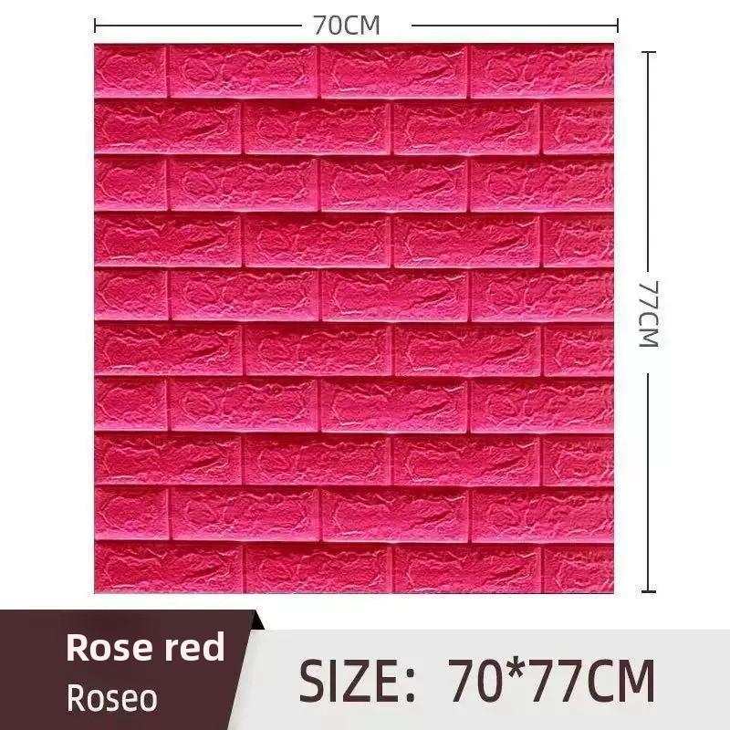 3D Tile Brick Wall Sticker Self-adhesive Waterproof Foam Wallpaper 10 Pcs 35x30cm