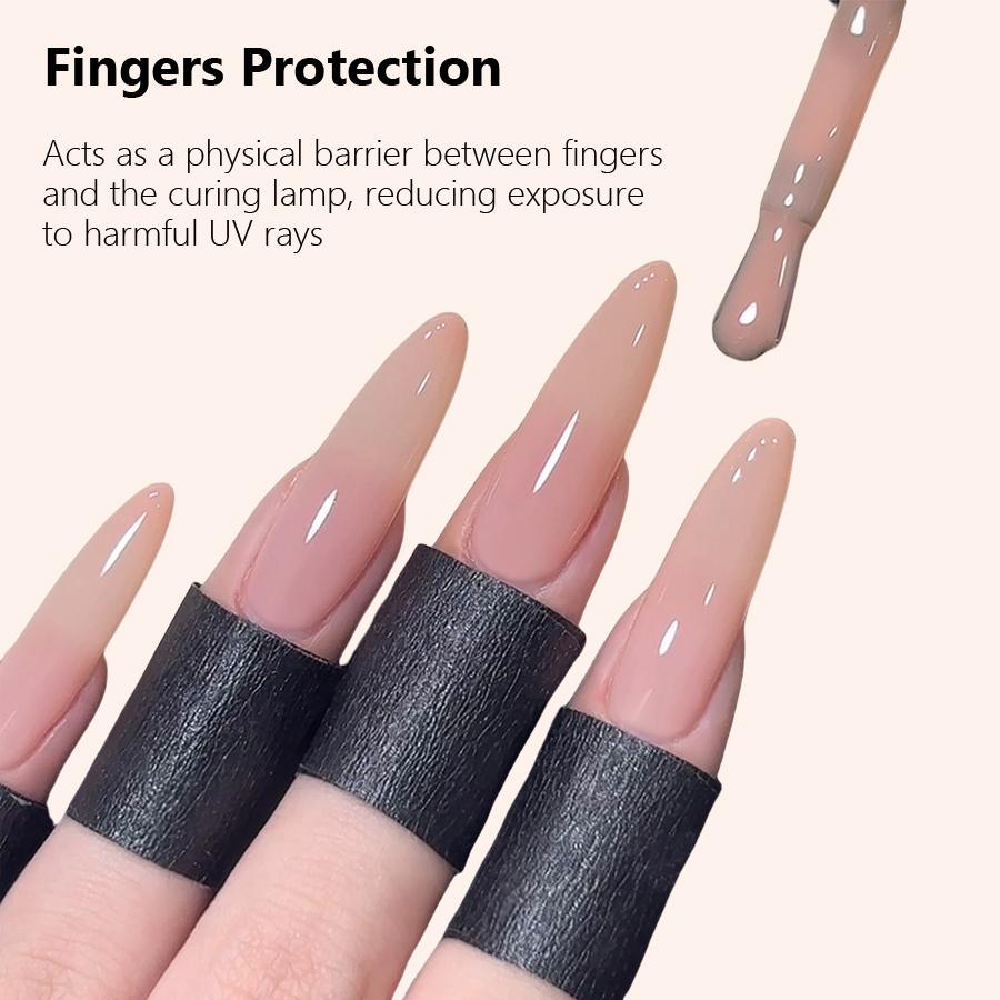 Black Nail Art Masking Tape, Light Blocking Film for Gel Curing UV Protecton Finger Tapes Manicure Tools