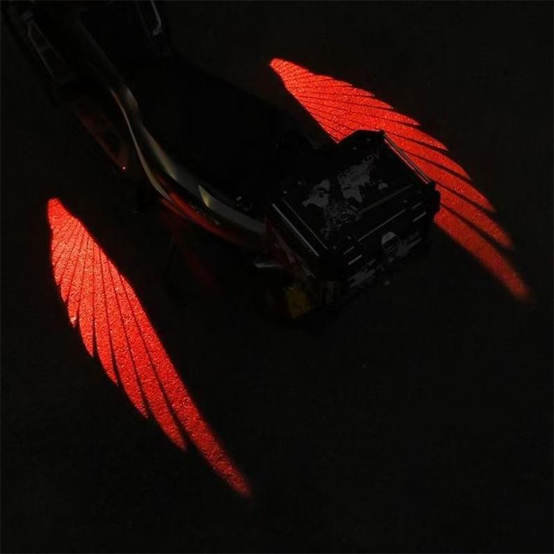 2PCS Motorcycle Angel Wings LED Projection Light Electric Car Street Modification Welcome Decoration Anti-collision Laser Light
