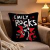 Classic Anime Comics Emily The Strange Pillow Case Soft Plush Cushion Cover Double Print and Invisible Zipper for Sofa Home Car