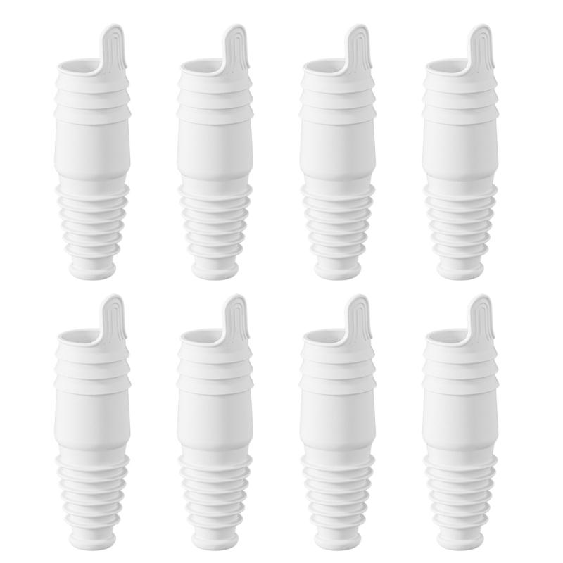 Pack of 8 Wine Preservers Bottle Stoppers Wine Tool Wine Stoppers Wine Bottle Caps Silicone Texture for Wine Bottle белый